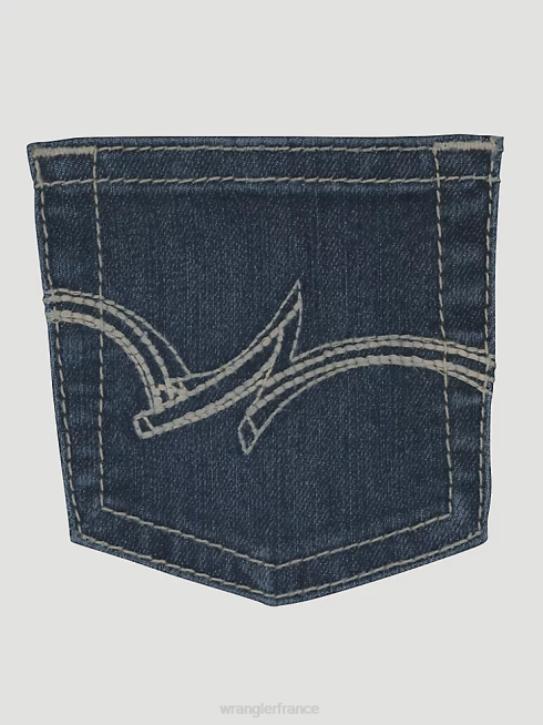 Wrangler filles jean à patch premium PN28D1042 vêtements bleu foncé (09mwger)