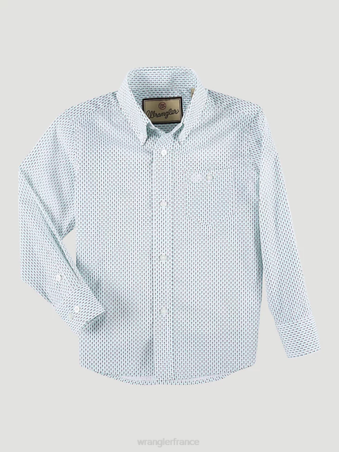 Wrangler garçons chemise classique boutonnée imprimée PN28D1023 vêtements point de contraste (112324882)
