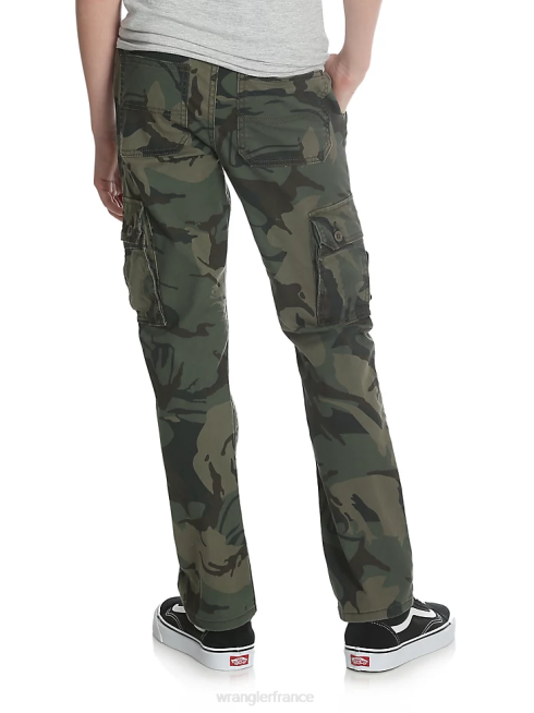 Wrangler garçons pantalon cargo slim droit extensible PN28D956 vêtements camouflage vert forêt (9rkbw7e)
