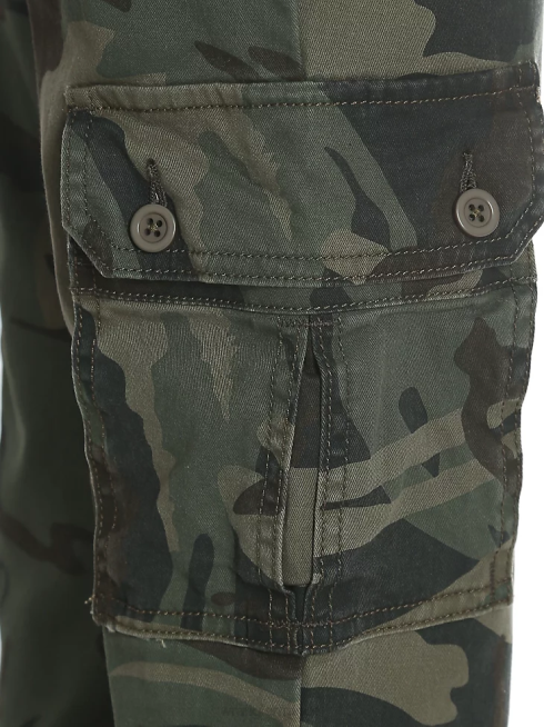 Wrangler garçons pantalon cargo slim droit extensible PN28D956 vêtements camouflage vert forêt (9rkbw7e)
