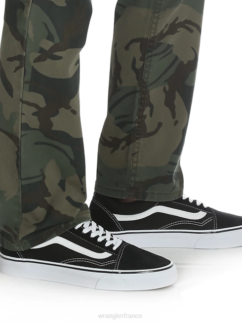 Wrangler garçons pantalon cargo slim droit extensible PN28D956 vêtements camouflage vert forêt (9rkbw7e)