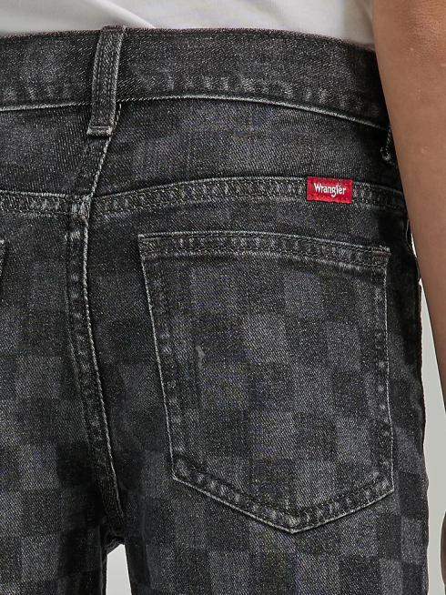 Wrangler garçons short en jean à carreaux PN28D1039 vêtements noir (112335595)