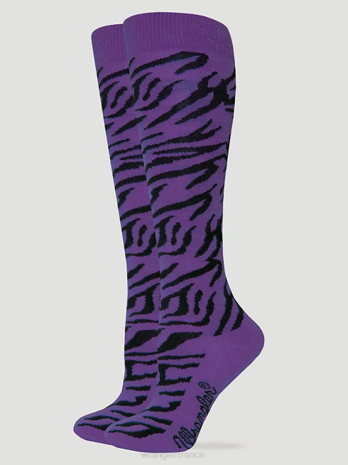 Wrangler femmes chaussettes hautes zèbre PN28D913 accessoires violet (112351575)