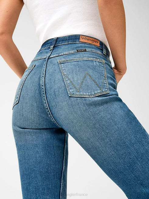 Wrangler femmes jean bootcut taille haute PN28D730 vêtements moyen foncé (112324285)