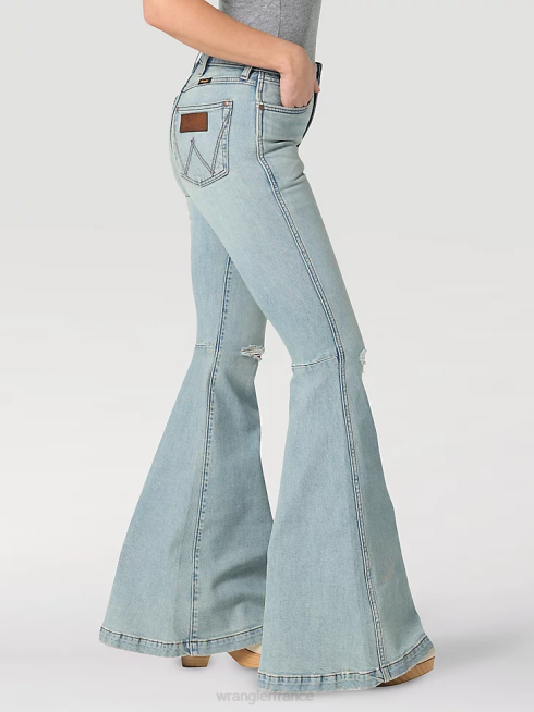 Wrangler femmes jean bootcut taille haute PN28D730 vêtements moyen foncé (112324285)