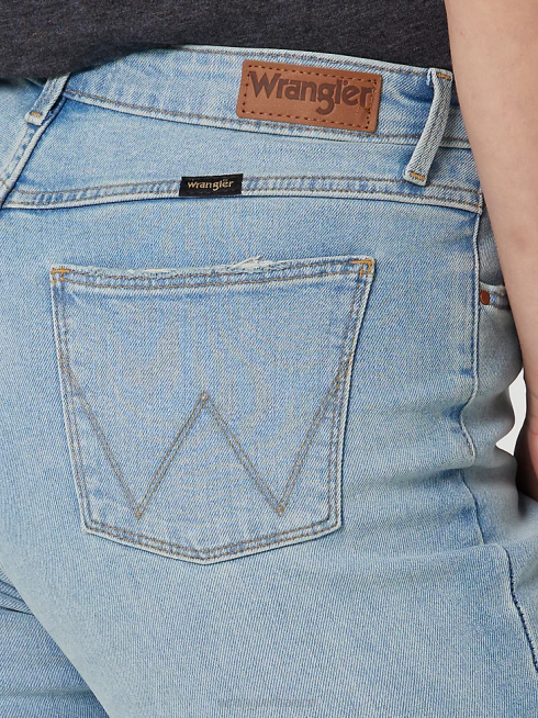 Wrangler femmes jean bootcut taille haute PN28D731 vêtements lavage léger (112327629)