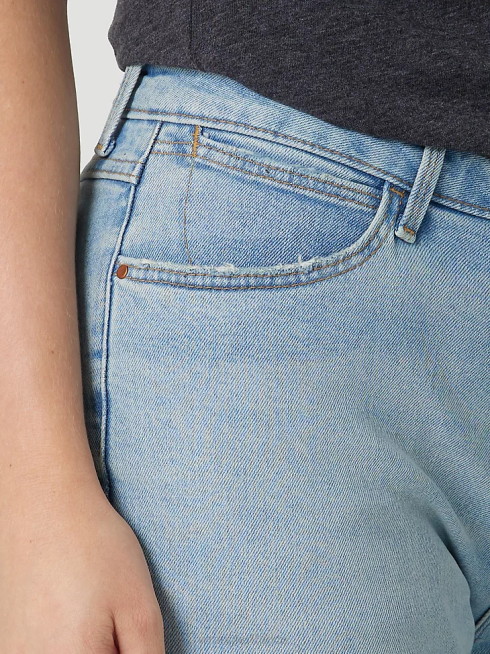 Wrangler femmes jean bootcut taille haute PN28D731 vêtements lavage léger (112327629)