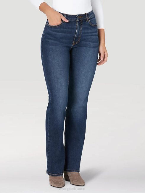 Wrangler femmes jean véritable taille haute à jambe droite PN28D774 vêtements stockton (mt1er)