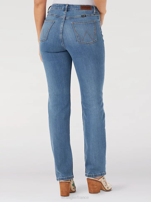 Wrangler femmes jean véritable taille haute à jambe droite PN28D776 vêtements rocheux (mt1strk)