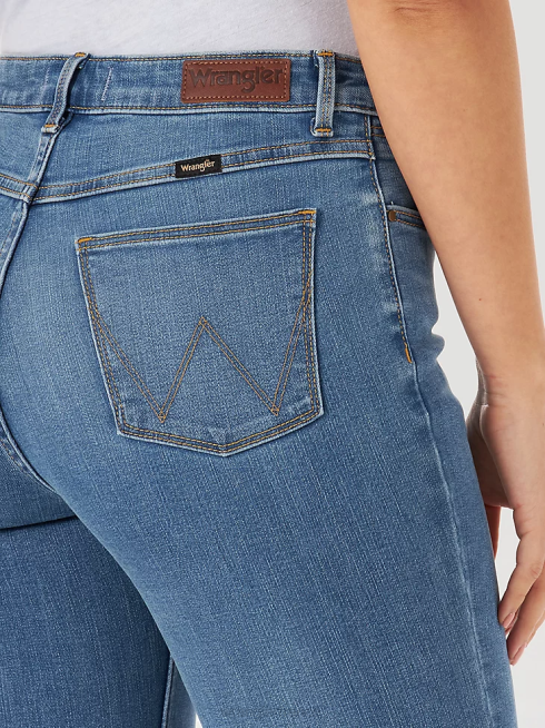 Wrangler femmes jean véritable taille haute à jambe droite PN28D776 vêtements rocheux (mt1strk)