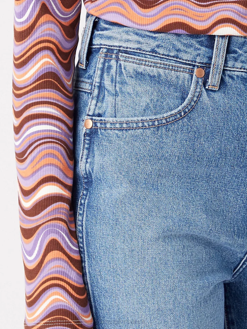 Wrangler femmes rétro mae jean (plus) PN28D801 vêtements Mme lavage (09pwzms)