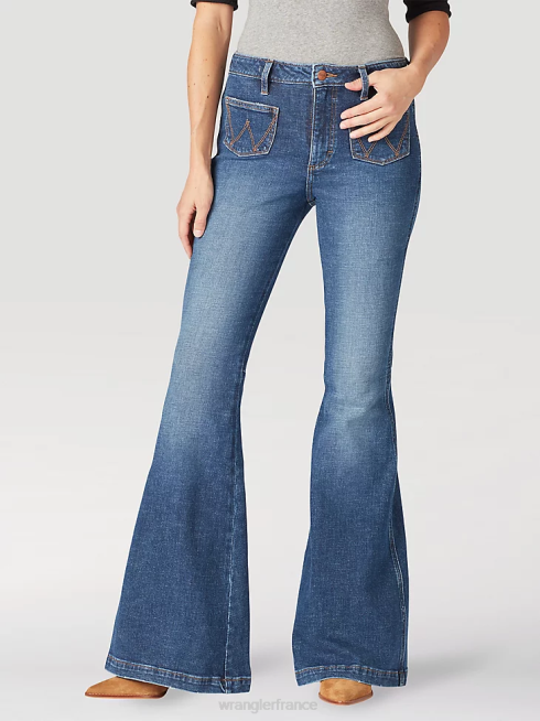 Wrangler femmes rétro mae jean (plus) PN28D801 vêtements Mme lavage (09pwzms)