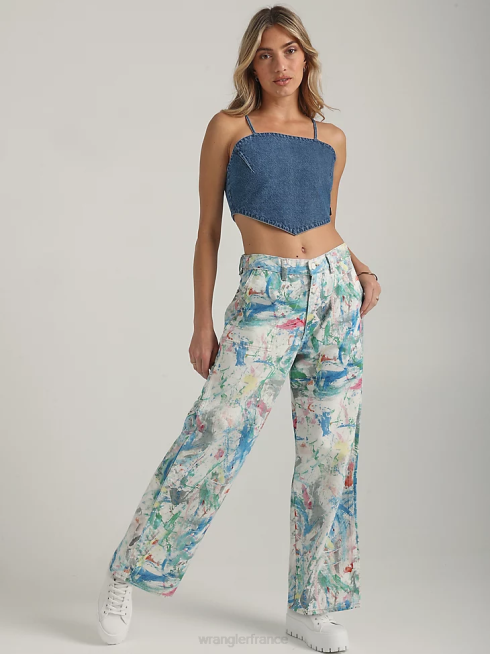 Wrangler femmes court retravaillé PN28D822 vêtements pierre claire (wbrwsls)