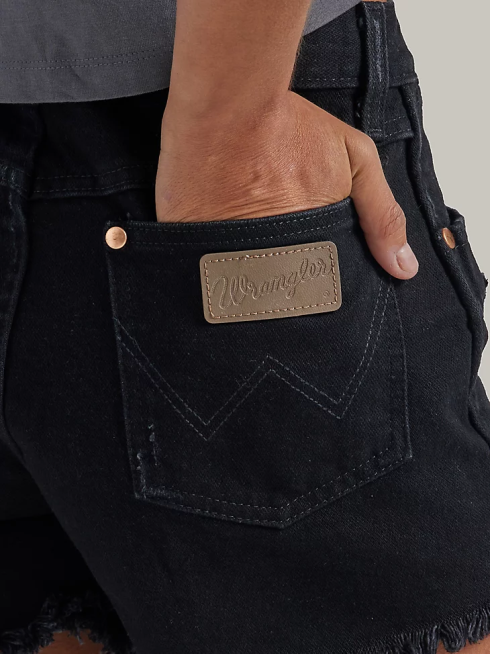 Wrangler femmes court retravaillé PN28D824 vêtements ombre noire (wbs05bk)