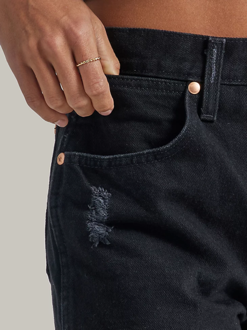 Wrangler femmes court retravaillé PN28D824 vêtements ombre noire (wbs05bk)