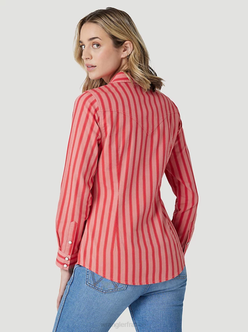 Wrangler femmes chemise à pression western bandana rétro americana PN28D882 vêtements rouge (112327234)