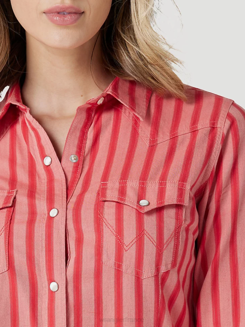 Wrangler femmes chemise à pression western bandana rétro americana PN28D882 vêtements rouge (112327234)