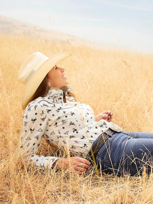 Wrangler femmes chemise à pression western bandana rétro americana PN28D882 vêtements rouge (112327234)