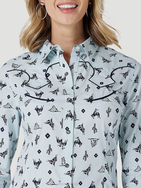 Wrangler femmes chemise à pression western bandana rétro americana PN28D882 vêtements rouge (112327234)