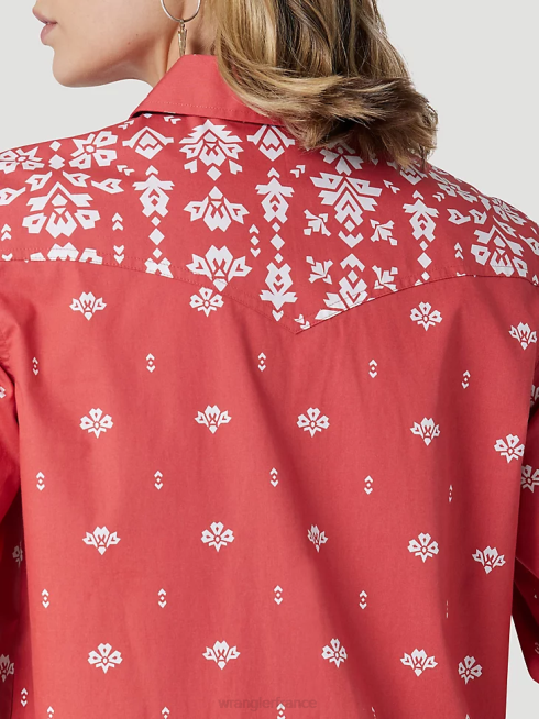 Wrangler femmes chemise à pression western bandana rétro americana PN28D882 vêtements rouge (112327234)
