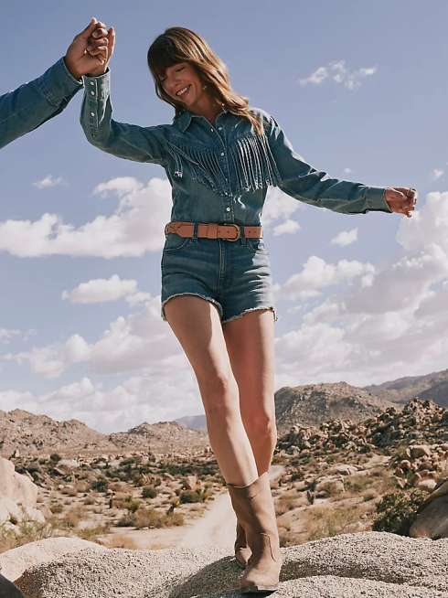 Wrangler femmes chemise à pression western bandana rétro americana PN28D882 vêtements rouge (112327234)