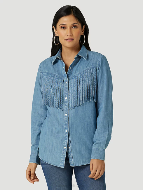 Wrangler femmes chemise à pression western bandana rétro americana PN28D882 vêtements rouge (112327234)