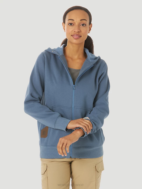 Wrangler femmes riggs workwear sweat à capuche de travail entièrement zippé PN28D865 vêtements mer bleue (3wf19bs)