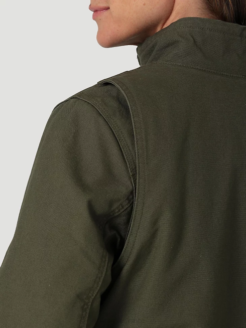 Wrangler femmes Veste en toile doublée sherpa Rigs Hard Layers PN28D864 vêtements loden (112318476)