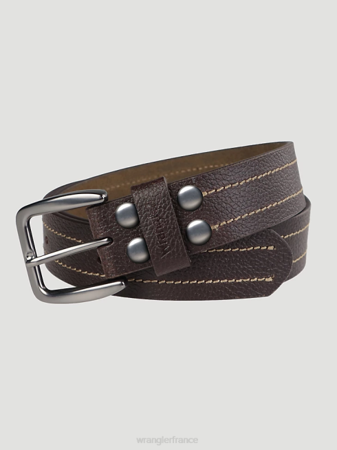Wrangler Hommes ceinture en cuir grainé PN28D703 accessoires marron (112347097)