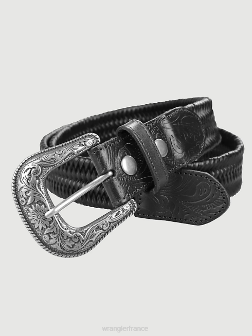 Wrangler Hommes ceinture extensible tressée PN28D712 accessoires noir (lw10523)