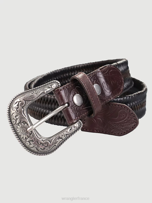 Wrangler Hommes ceinture extensible tressée PN28D713 accessoires marron (lw10524)