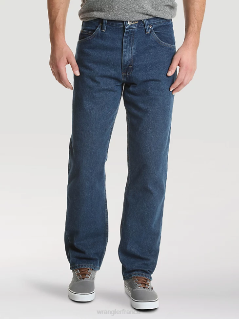 Wrangler Hommes Authentics - Jean en coton coupe décontractée PN28D113 vêtements stonewash foncé (10zm200sd)
