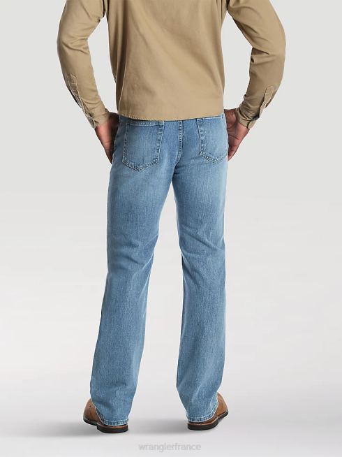 Wrangler Hommes Jean cinq étoiles de qualité supérieure, flexible pour plus de confort, coupe classique. PN28D136 vêtements lavage à la pierre léger (96fxwsl)