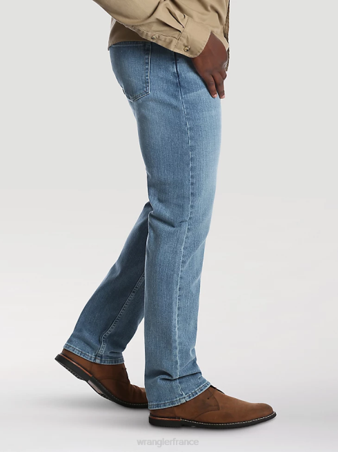Wrangler Hommes Jean cinq étoiles de qualité supérieure, flexible pour plus de confort, coupe classique. PN28D136 vêtements lavage à la pierre léger (96fxwsl)
