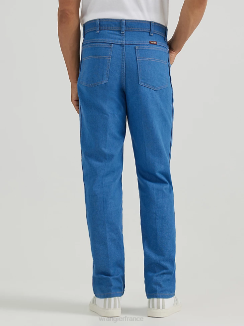 Wrangler Hommes jean coupe flexible classique cinq étoiles haut de gamme PN28D190 vêtements bleu clair (85498lb)