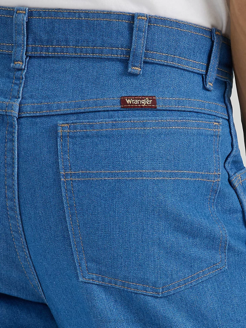 Wrangler Hommes jean coupe flexible classique cinq étoiles haut de gamme PN28D190 vêtements bleu clair (85498lb)
