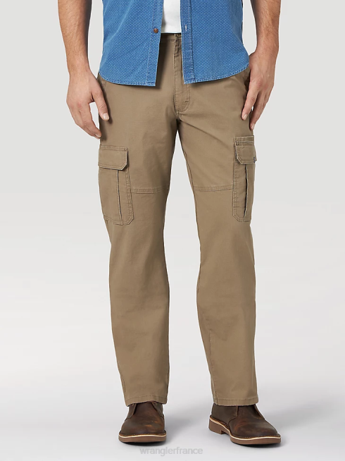 Wrangler Hommes pantalon cargo flexible coupe décontractée cinq étoiles haut de gamme PN28D223 vêtements orge (70abwby)