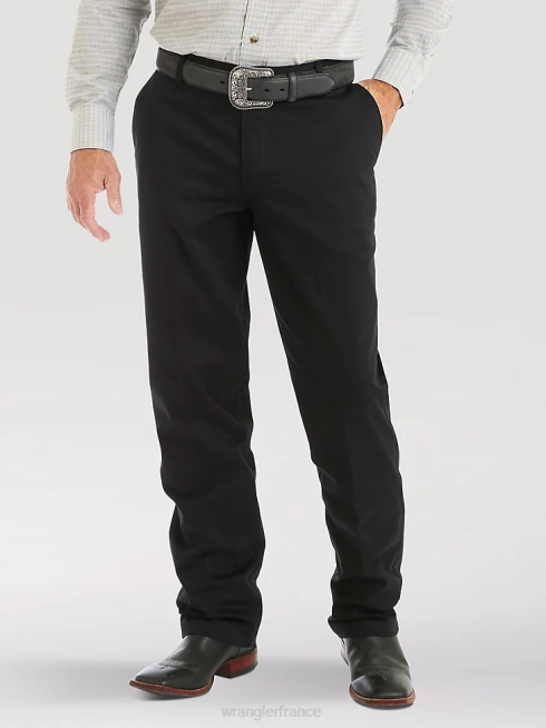 Wrangler Hommes pantalon coupe décontractée à devant plat PN28D260 vêtements noir (00096bk)