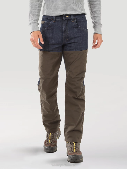 Wrangler Hommes pantalon en toile à jambe droite coupe classique robuste PN28D650 vêtements mousse (31100ms)