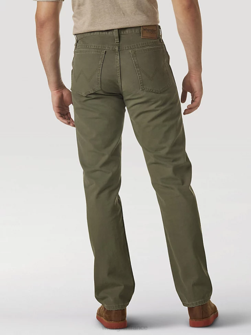 Wrangler Hommes pantalon en toile à jambe droite coupe classique robuste PN28D650 vêtements mousse (31100ms)