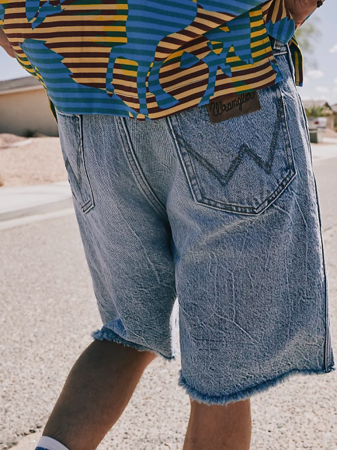 Wrangler Hommes short en jean coupe ample PN28D581 vêtements bodark (112332619)