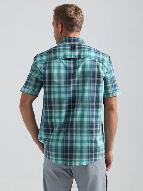 Wrangler Hommes atg chemise asymétrique à carreaux avec poche zippée PN28D322 vêtements plaid de marée (112333849)