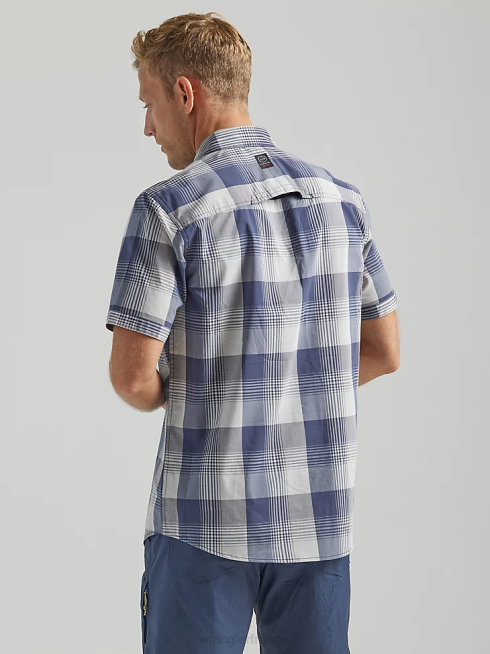 Wrangler Hommes atg chemise asymétrique à carreaux avec poche zippée PN28D634 vêtements brume (112333854)