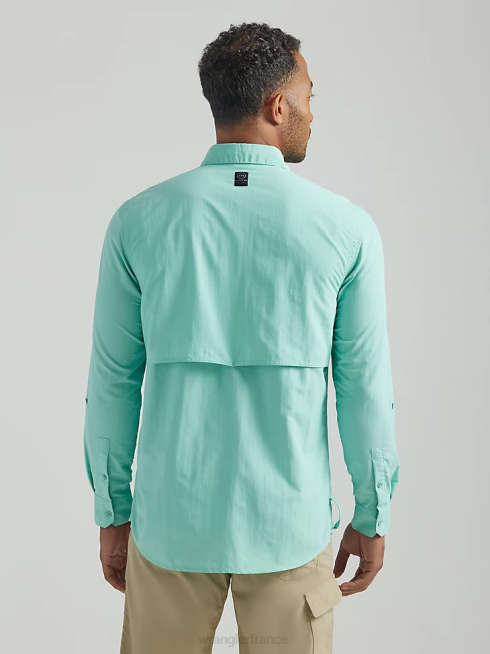 Wrangler Hommes atg pêcheur chemise à manches longues PN28D339 vêtements océan (112331259)