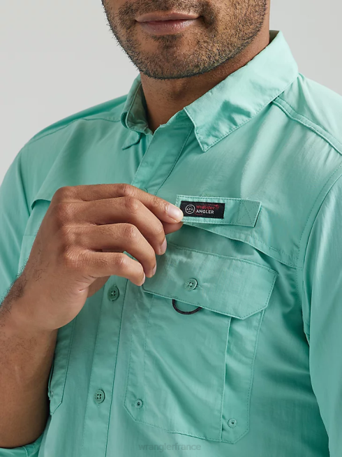 Wrangler Hommes atg pêcheur chemise à manches longues PN28D339 vêtements océan (112331259)