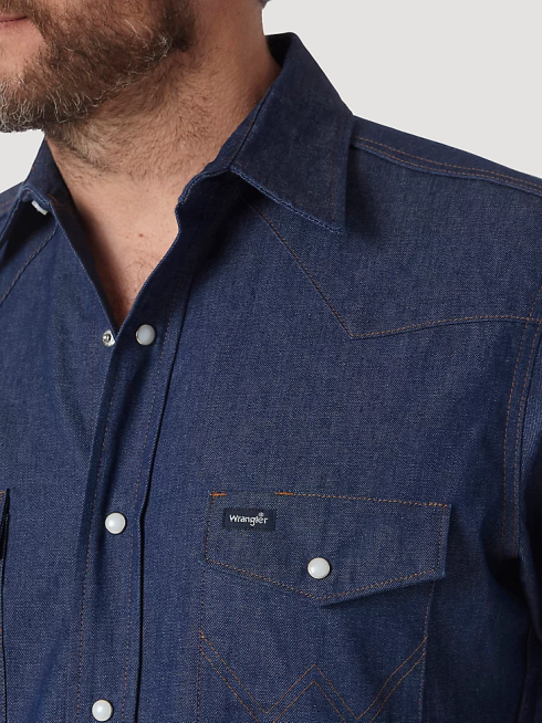 Wrangler Hommes chemise à carreaux style cowboy PN28D409 vêtements aura orange (112330917)