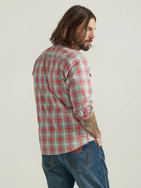 Wrangler Hommes chemise à carreaux style cowboy PN28D409 vêtements aura orange (112330917)