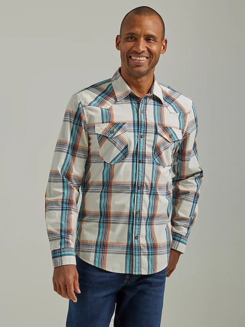 Wrangler Hommes chemise à carreaux style cowboy PN28D411 vêtements chérie (112330929)