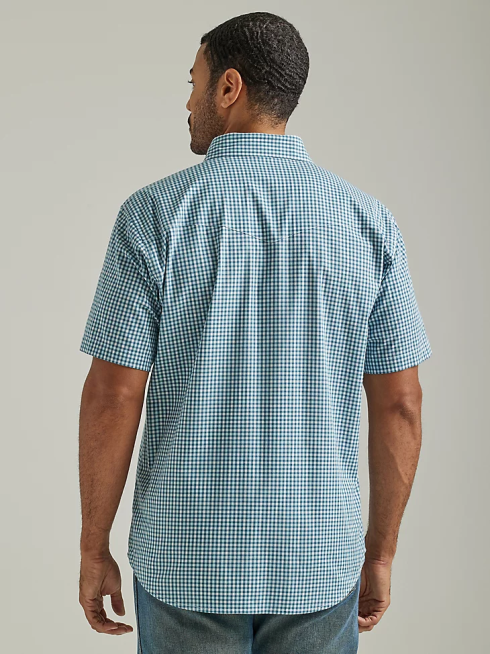 Wrangler Hommes chemise à carreaux western à manches courtes résistante aux rides PN28D447 vêtements mesclun (112326369)