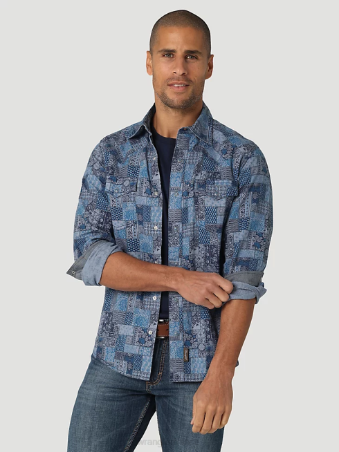 Wrangler Hommes chemise de travail du patrimoine PN28D474 vêtements noir lavé (112335452)